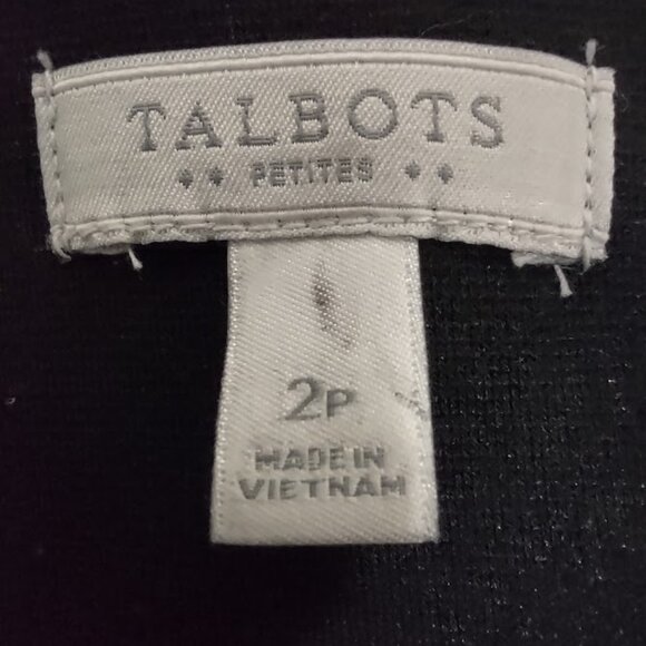 TALBOTS CLASSIC LITTLE BLACK DRESS SLEEVELESS SHEATH FULL ZIP WOMEN'S SIZE 2P - Picture 7 of 10